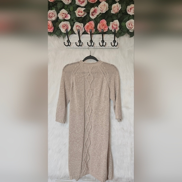 Roots Classic Knit Longline Cardigan w/ Tie Belt and Pockets - Picture 4 of 6